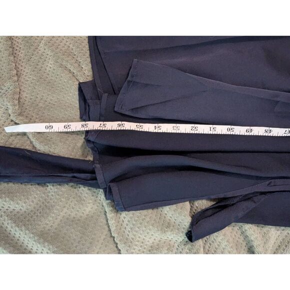 NWOT Baltic Born Women's Medium Black Belted Slip Dress Nightgown Robe - Picture 3 of 5